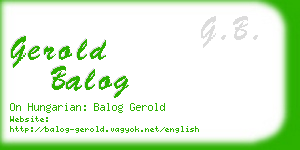 gerold balog business card